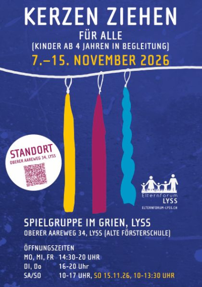 Kerzenziehen 7.–15.11.2026 in Lyss