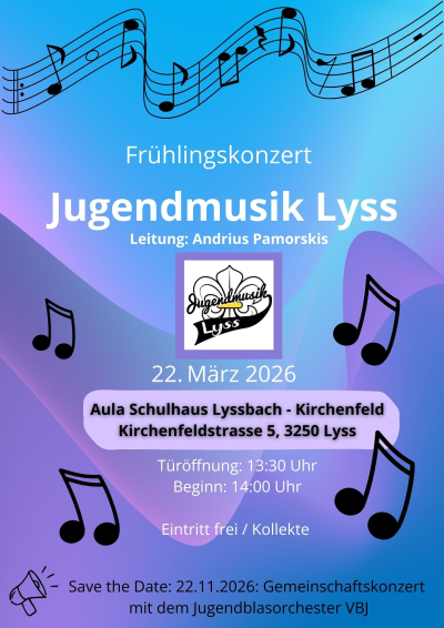 Frühlingskonzert Jugendmusik Lyss
