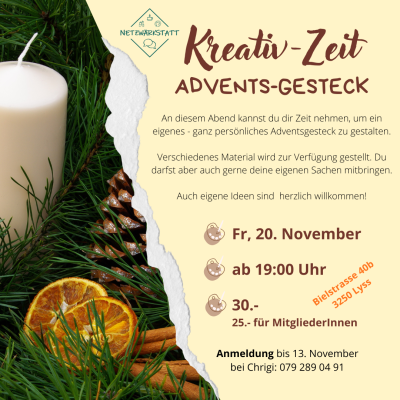 Kreativ-Zeit Adventsgesteck