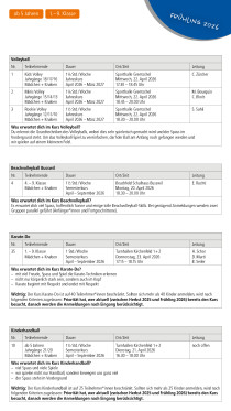 Freiwillige Kurse Sport, Seite 2