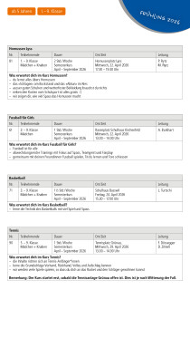 Freiwillige Kurse Sport, Seite 1