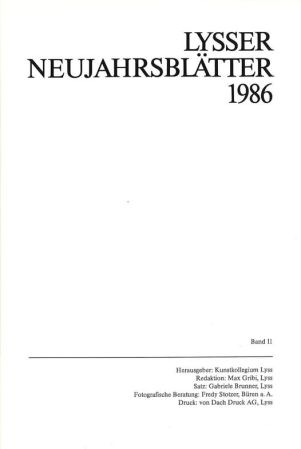 Lysser Neujahrsblätter 1986