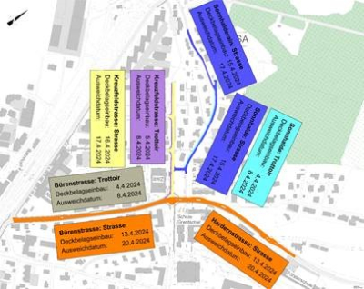 Belagsarbeiten Sanierung Büren-/Hardernstrasse & Sonnhalde-Unterfeld